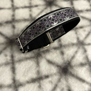 NEW Purple silver and black easy slide adjust dog collar
